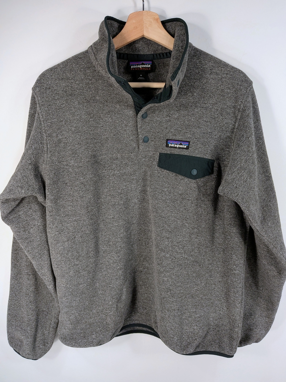 Patagonia Synchilla Snap-T Fleece Pullover Grey Green Men's M